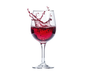 Stunning Red Wine Splash in a Glass: A Celebration of Taste and Elegance , isolated on white background PNG cut out