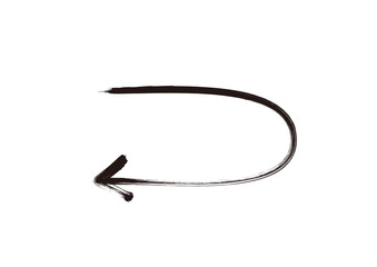 ブラシで描いたような手書き風矢印　リターン