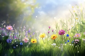 grass and flowers