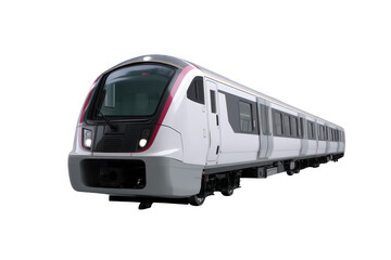 Modern passenger train isolated on transparent background