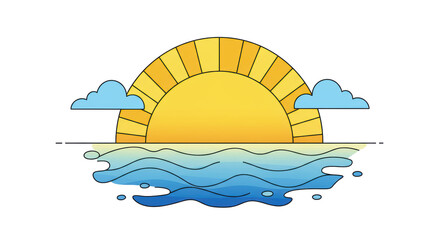 Isolated sunset on ocean