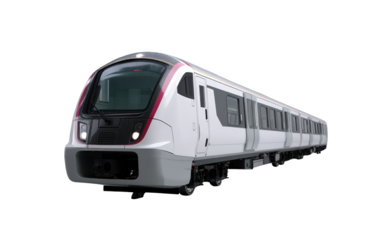 Modern passenger train isolated on transparent background