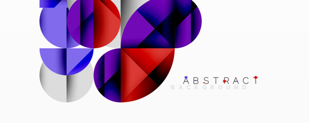 Obraz premium Abstract geometric composition. Overlapping circles, squares create vibrant visual effect. Modern design elements present dynamic interplay.