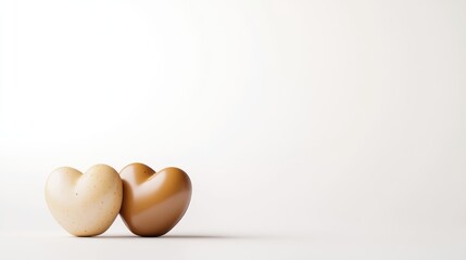 Obraz premium Two hearts, light and dark tones, simple and elegant