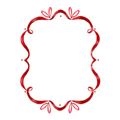 Ribbon Frame with red bows and Oriental Accents.