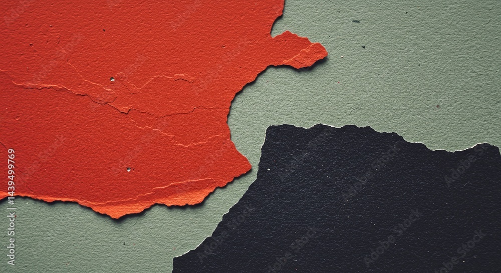 Poster a torn piece of paper with a red and black border