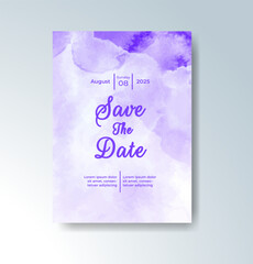 Wedding invitation with abstract watercolor background