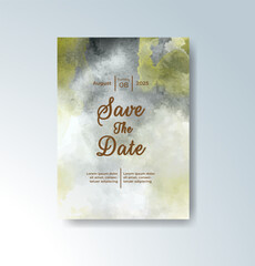 Wedding invitation with abstract watercolor background