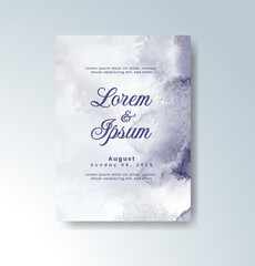 Wedding invitation with abstract watercolor background