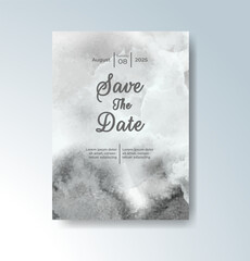 Wedding invitation with abstract watercolor background