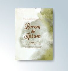 Wedding invitation with abstract watercolor background