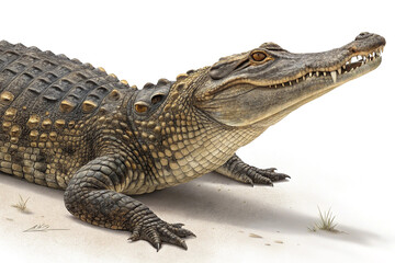 Naklejka premium Crocodile Isolated on Transparent Background Wild Predator.