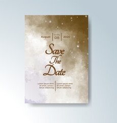 Wedding invitation with abstract watercolor background