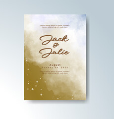 Wedding invitation with abstract watercolor background