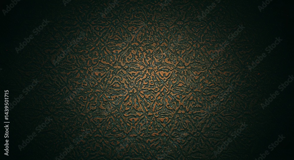 Poster a dark background with a pattern of brown and gold