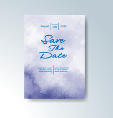 Wedding invitation with abstract watercolor background