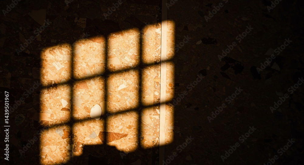 Poster a window with a shadow on the wall