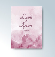 Wedding invitation with abstract watercolor background