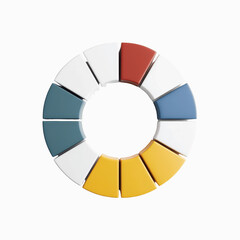 Obraz premium Abstract Circular Color Palette Modern 3D Render of a Circular Design with Five Colors