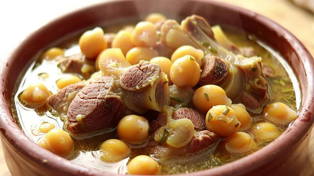 Delicate Indonesian Halal Dish, Halal Food Stewed Meat "Sop Daging" with Potatoes in a Bowl