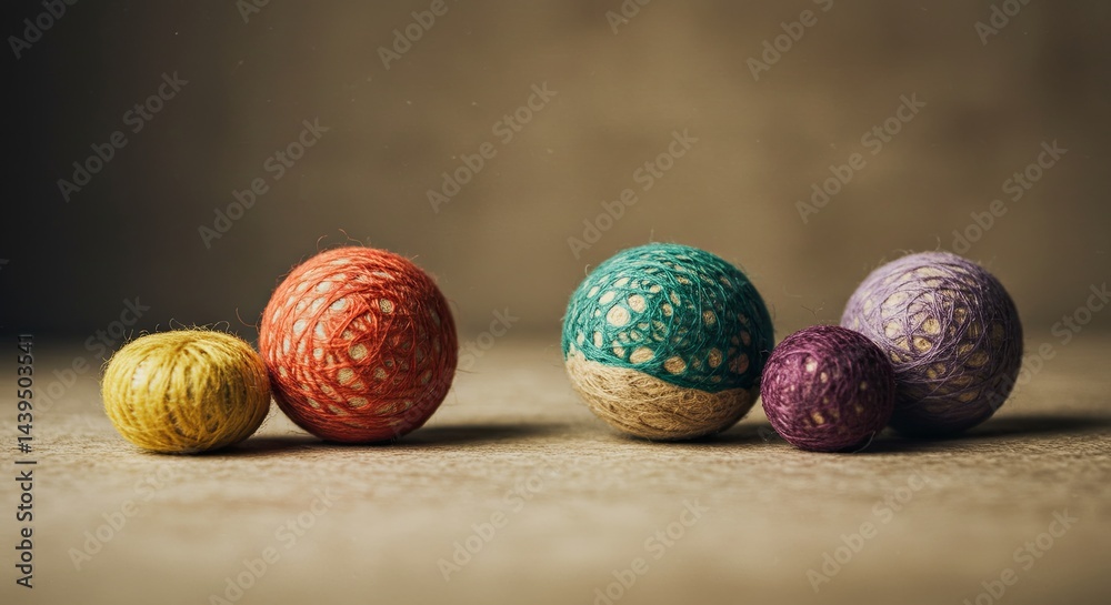 Aufkleber a group of colorful balls are arranged on a table