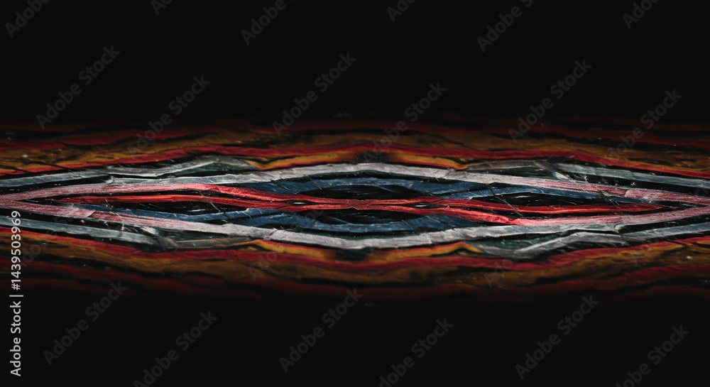Poster a colorful, abstract design with a red and blue stripe