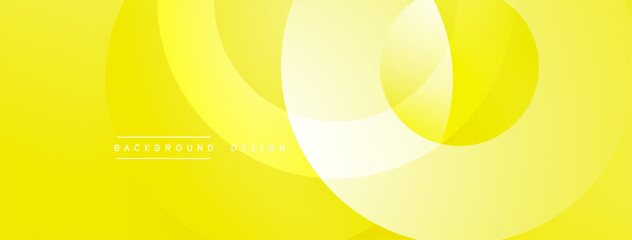 Yellow abstract background. Overlapping circles create soft gradients, modern design. Minimalist aesthetic, clean lines, vibrant color.