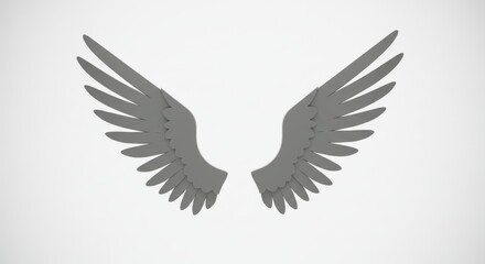 Fototapeta premium Angelic Wings Illustration on White Background 