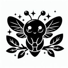 Fototapeta premium Glowing Firefly silhouette Illustration