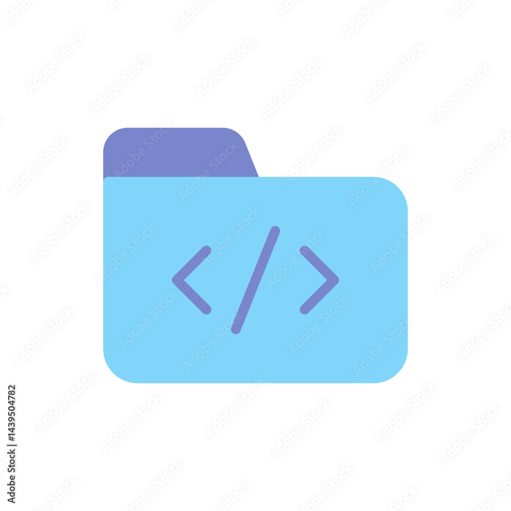 Poster digital folder icon representing data organization and management in a modern software interface