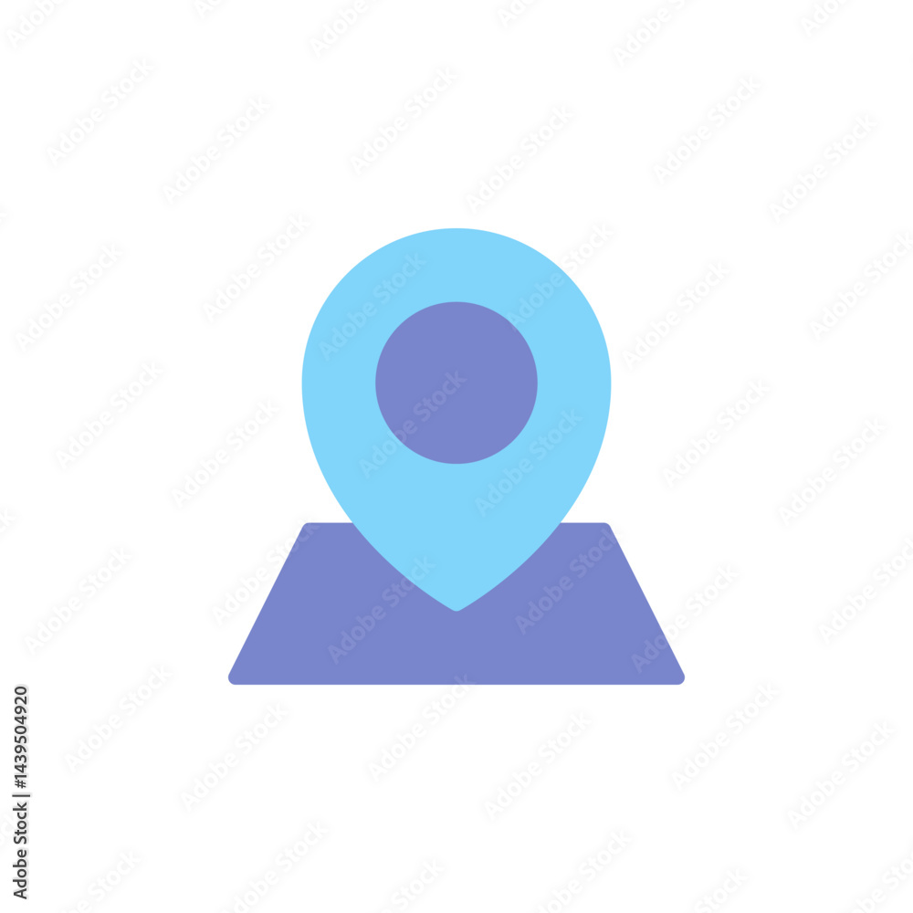 Poster geolocation marker icon representing location and navigation in mapping applications and travel cont