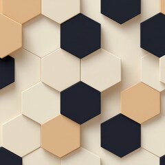 Hexagonal Honeycomb Pattern Modern Design Wall Art Creative Space Aesthetic View Abstract Geometry