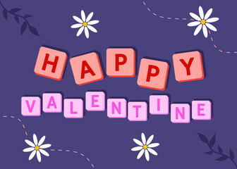happy valentine greeting template vector illustration