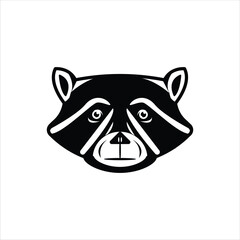 Racoon Silhouette Icon in Black and White
