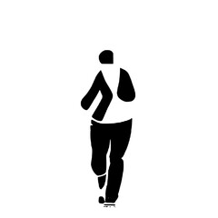 Black and White Silhouette or Line Art Illustration of Man or Woman Handing Mobile Phone - Communication Concept