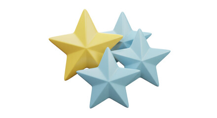 Isolated 3D Render of Four Stars