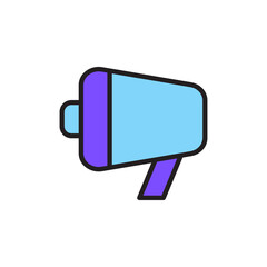 Naklejka premium Colorful Megaphone Icon Representing Digital Marketing and Online Communication Strategies for Effective Public Messaging and Audience Engagement