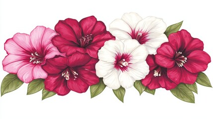 Obraz premium Vibrant Penstemon Tubular Blossoms with Rich Pink and White Colors
