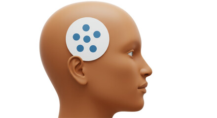 Isolated Woman Head with Patch