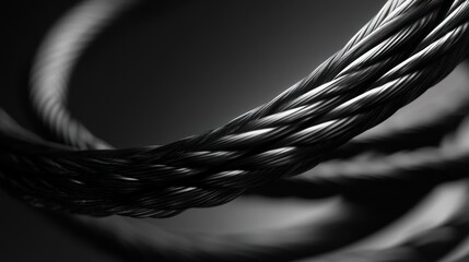 Close up of steel cables twisted in artistic fashion