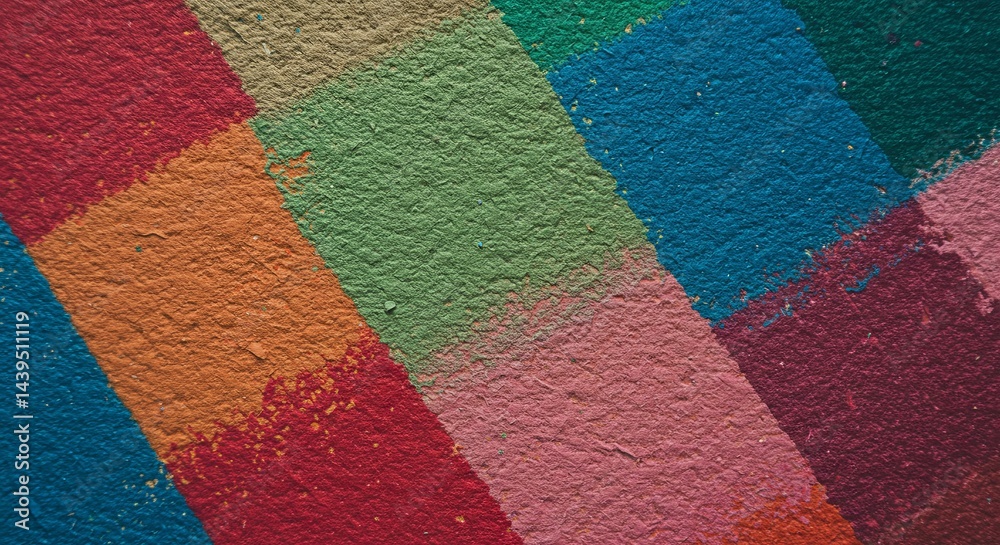 Poster A colorful carpet with a checkered pattern
