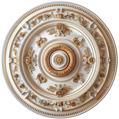 Ornate Ceiling Designs Isolated On White Background.
