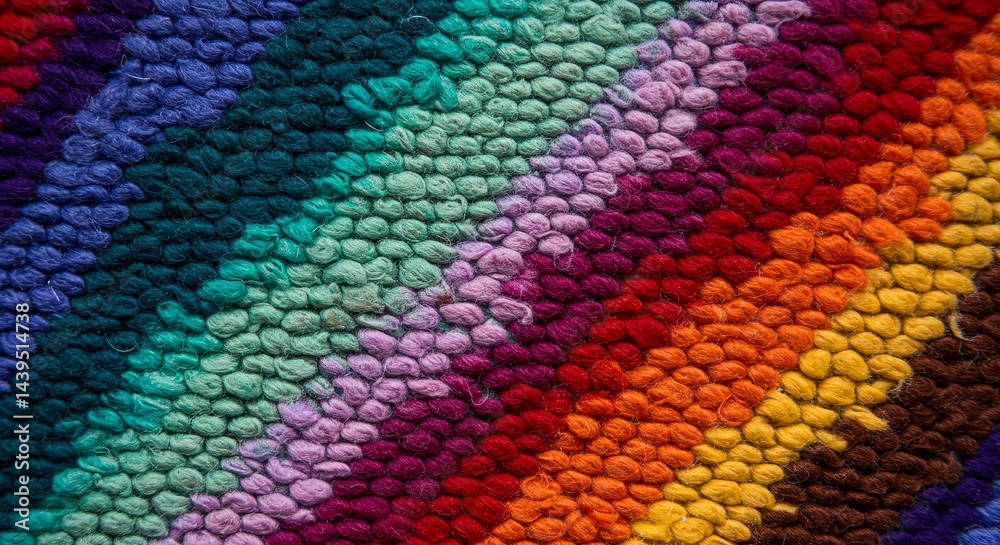 Poster a colorful rug with a rainbow pattern