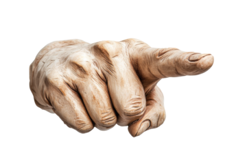 hand pointing to something	
