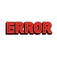 Modern Red Error Word Art Warning Alert Mistake Problem Notification