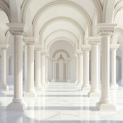 Obraz premium Grand Roman architectural mansion in realistic 3D perspective