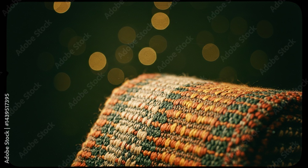 Aufkleber A colorful blanket with a pattern of squares and circles