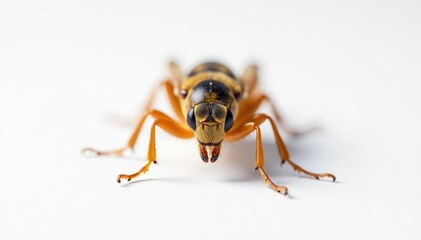 Close-up of single insect on pure white background, element, graphic