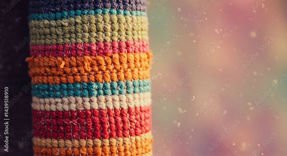 Poster a colorful scarf with a striped pattern