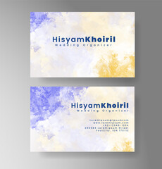 Beautiful business card template with watercolor